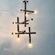 Minimalist chrome ceiling lamp from the mid-century space age by Temde, Switzerland, 1960s.