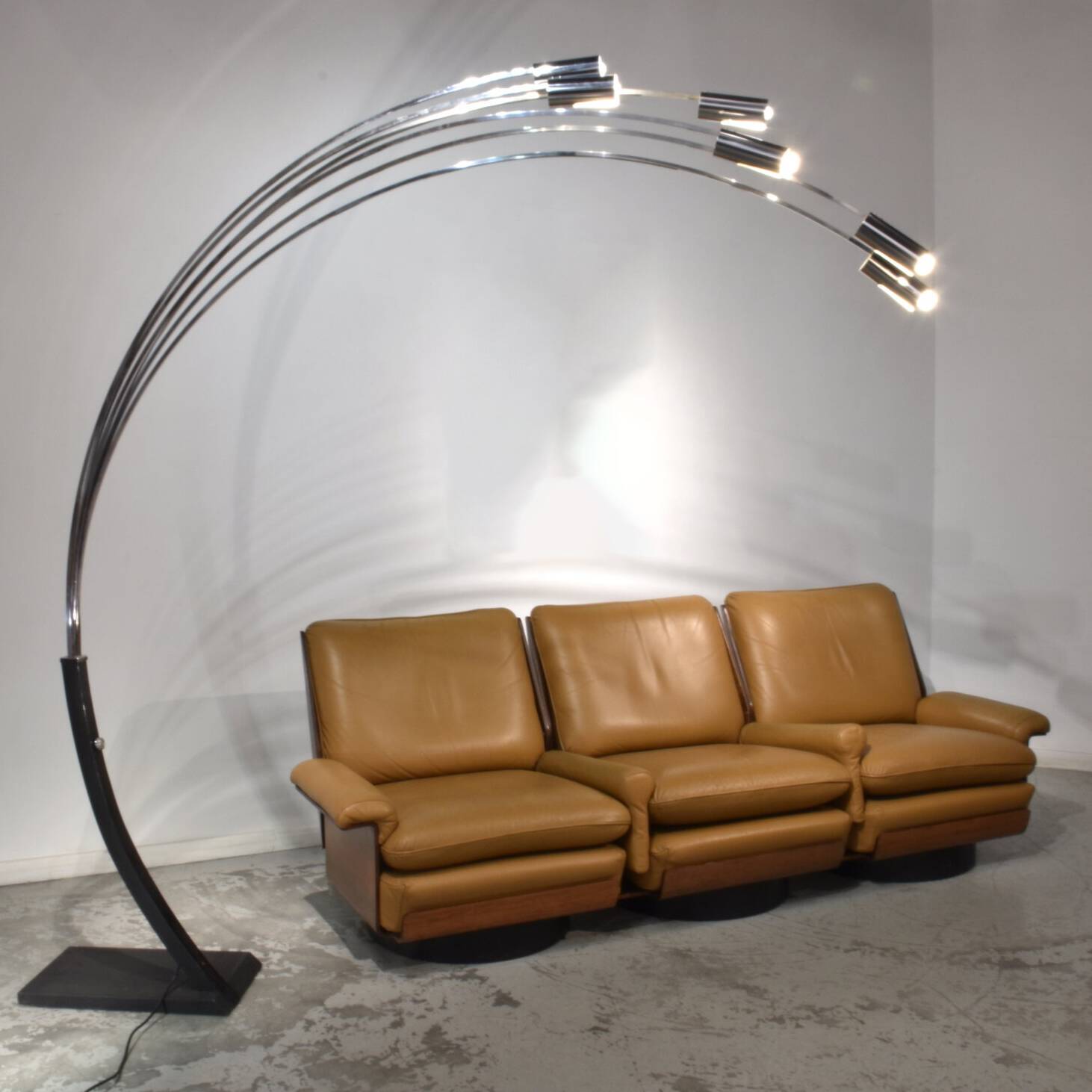 Vintage Floor Lamp • Arc • Beltrami & Gencarelli • Ricerca New Design • Chromed Metal • 1970