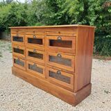 Grain chest of drawers with 9 glass drawers