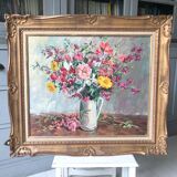 Still life bouquet of flowers oil painting