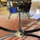 Table cast iron enamelled gold, top marble