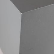 Grey metal cubic design lamp, coloured filters and Japanese signature.