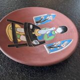 Ceramic plate, terracotta, glazed. Elie Brachant