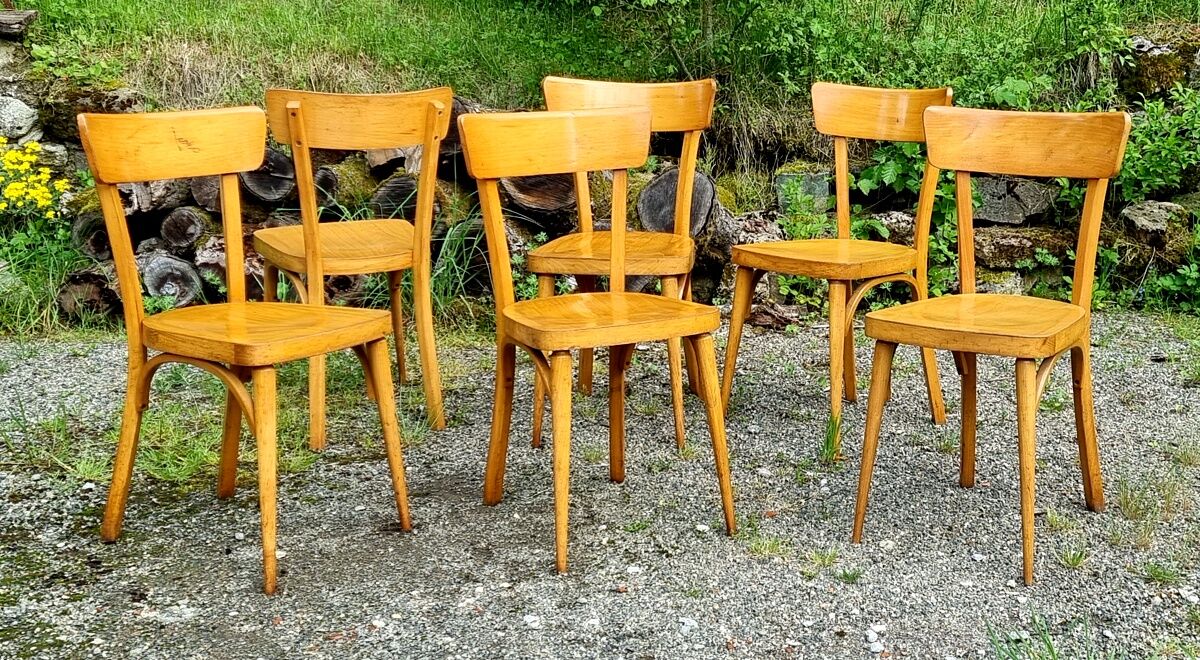 6 bistro chairs 70s