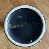 Vase vintage noir blanc et jaune
