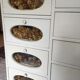 White patinated pine grain cabinet