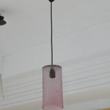 Cylindrical pink cracked glass ceiling lamp Retro design light fixture