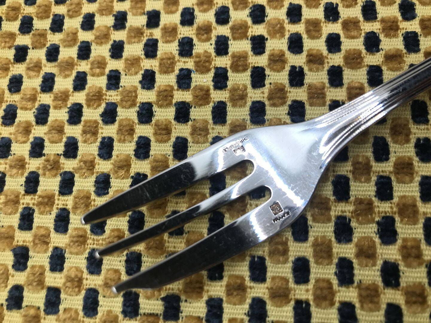 Christofle silver-plated cake fork, Spatours model