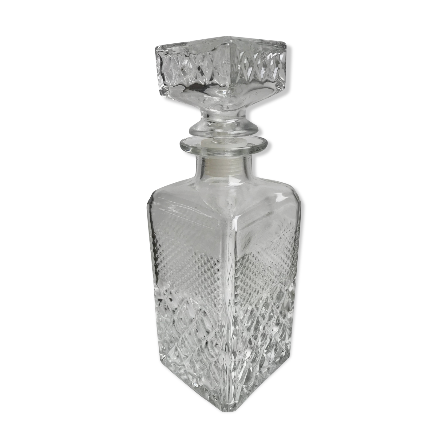 70s glass whiskey decanter