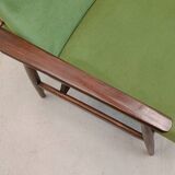 1960 Henryk Lis Mid Century Armchair in Green Velvet