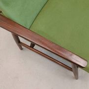 1960 Henryk Lis Mid Century Armchair in Green Velvet