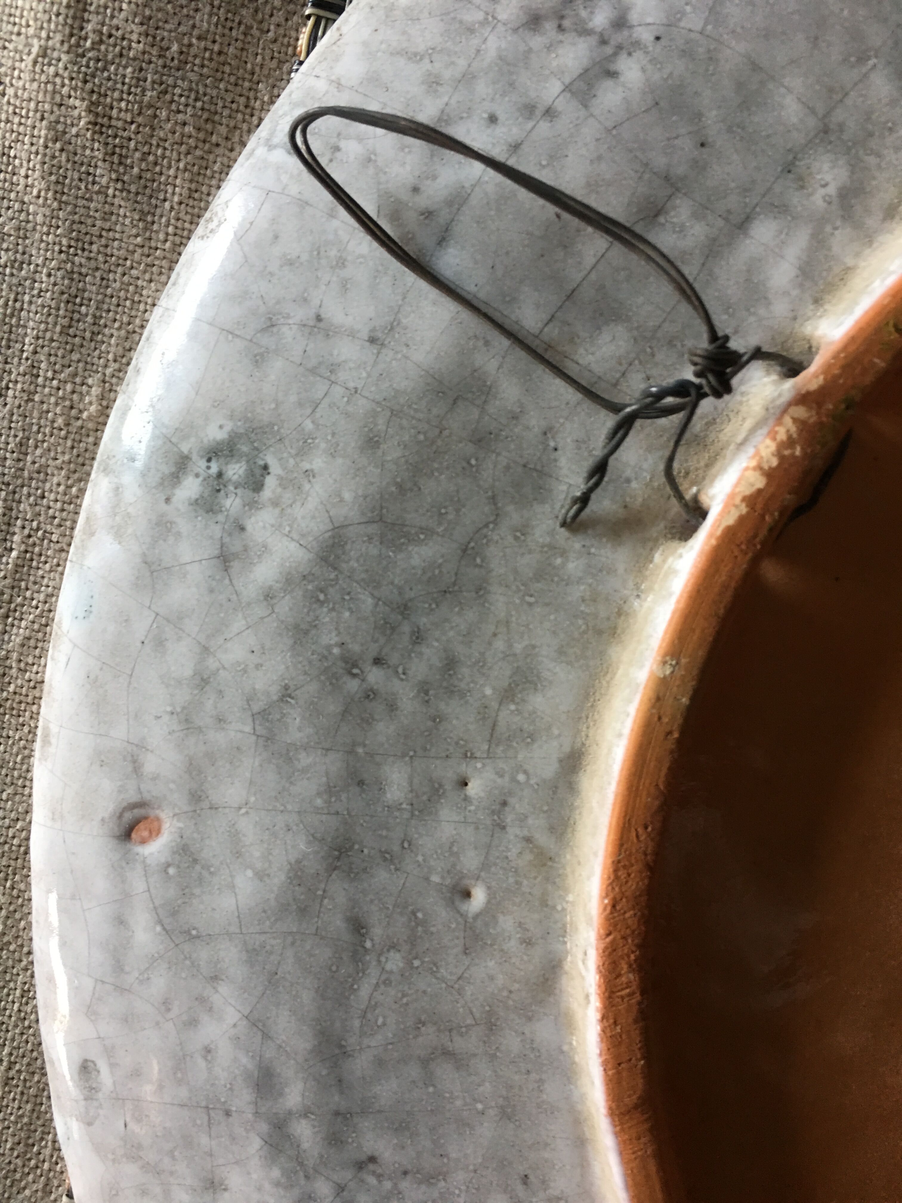 Vintage dish in ceramic African drawing