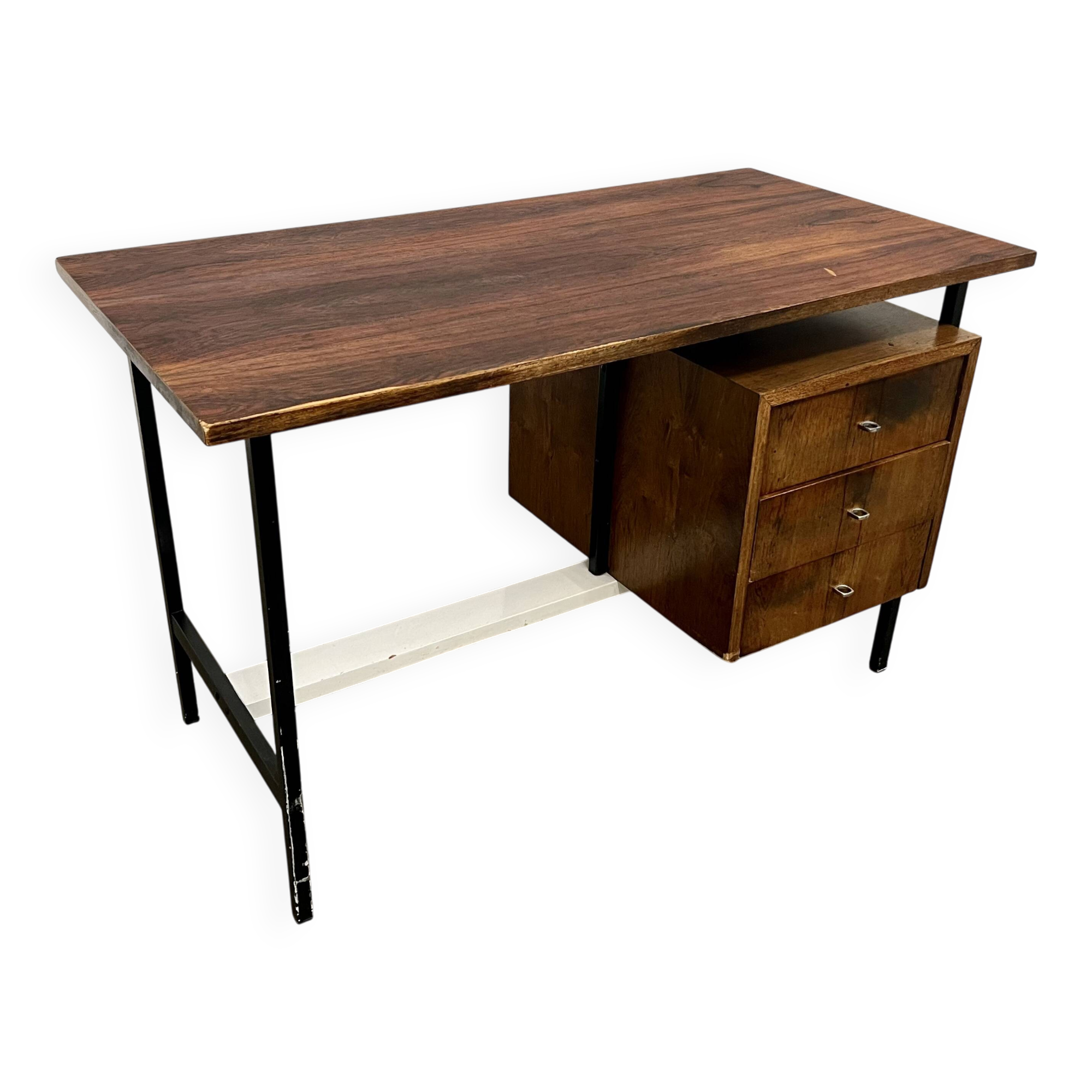 Bureau en palissandre à caisson suspendu