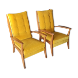 Pair scandinavian armchairs 50s