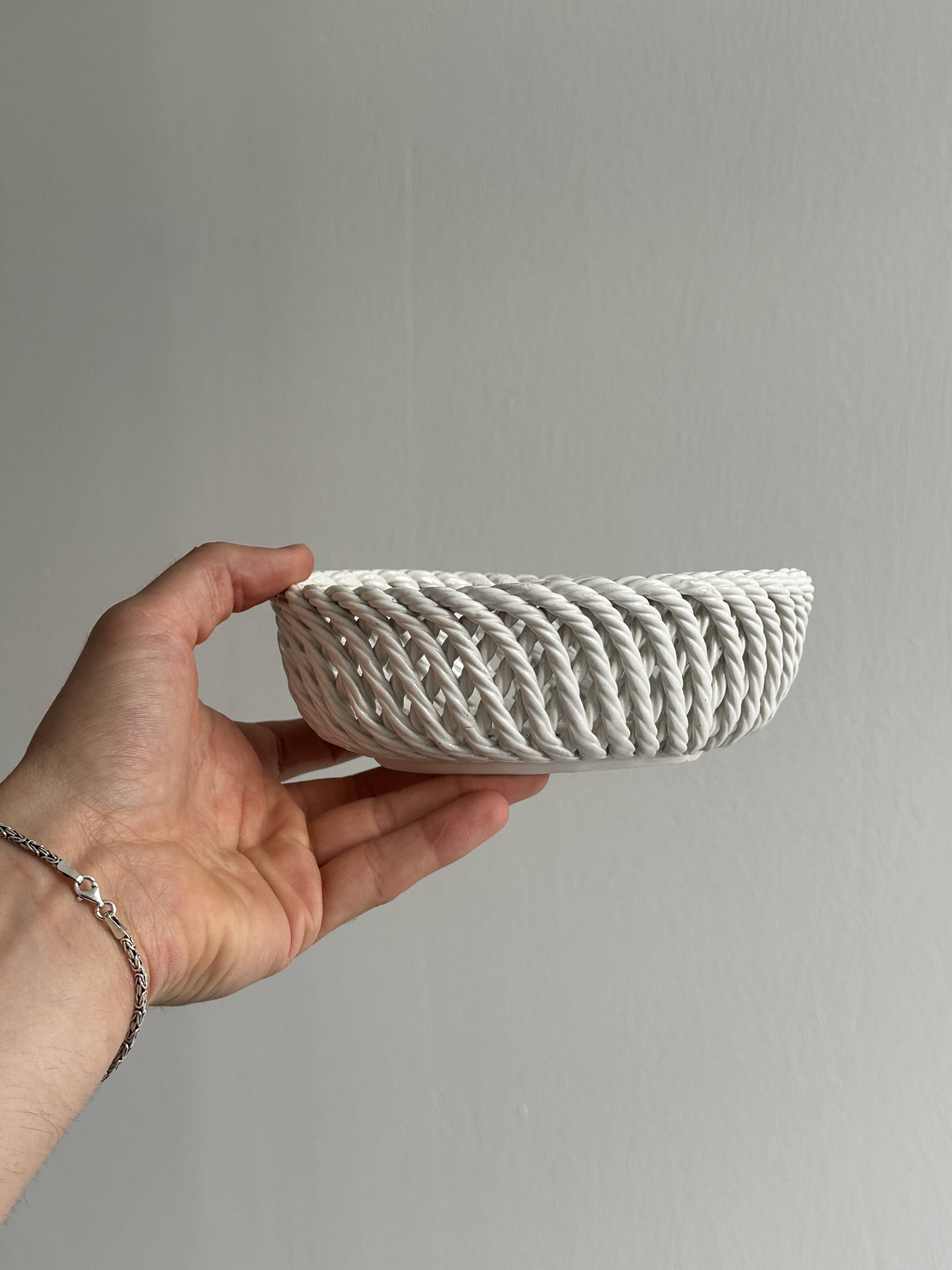 Small twisted porcelain bowl