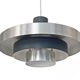 Layered pendant light in brushed aluminum. Denmark 1960s