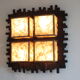 Scandinavian style wall lamp in wood and fabric, 1970