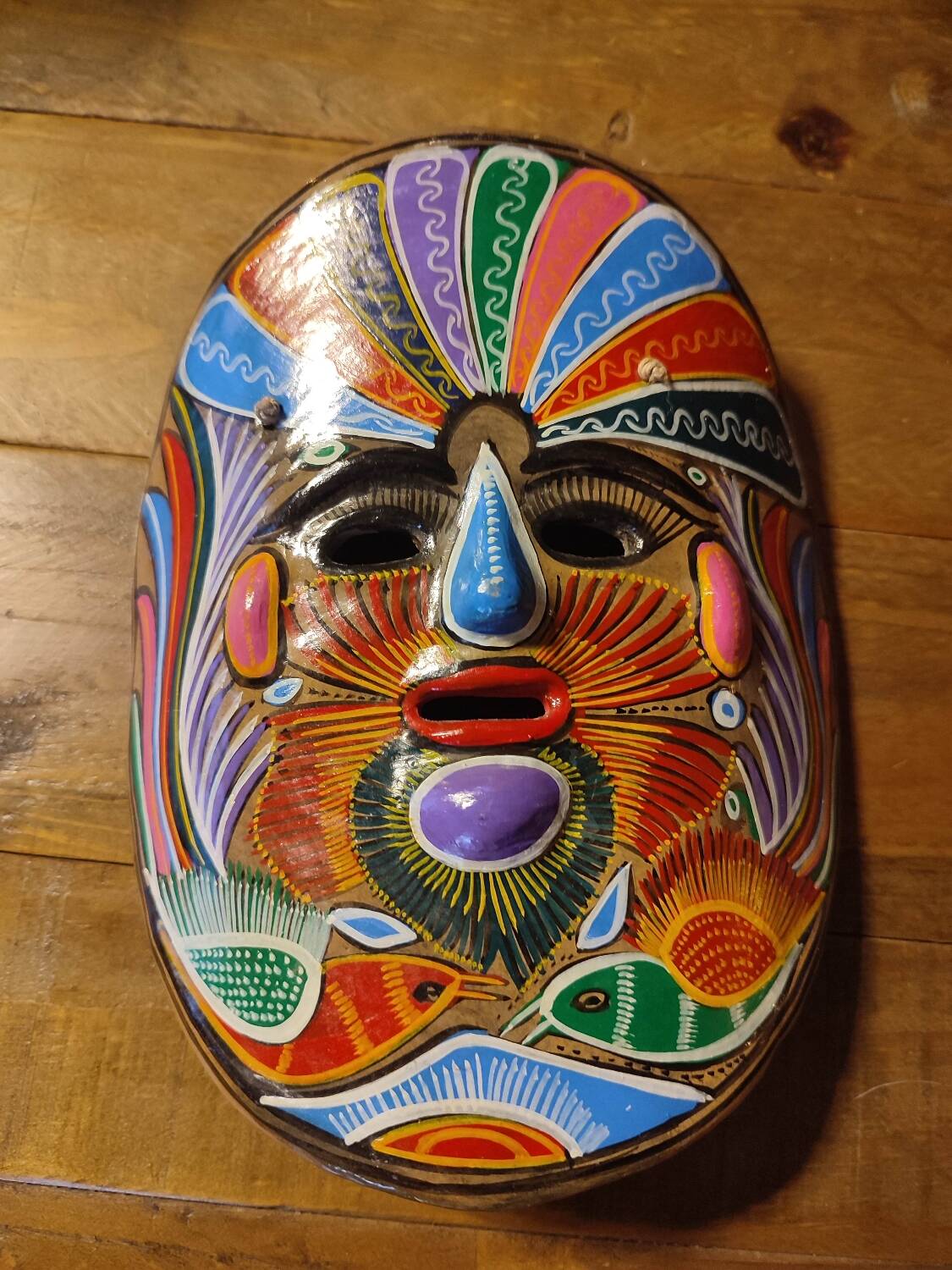 Vintage Mexican terracotta mask from the 1970s.