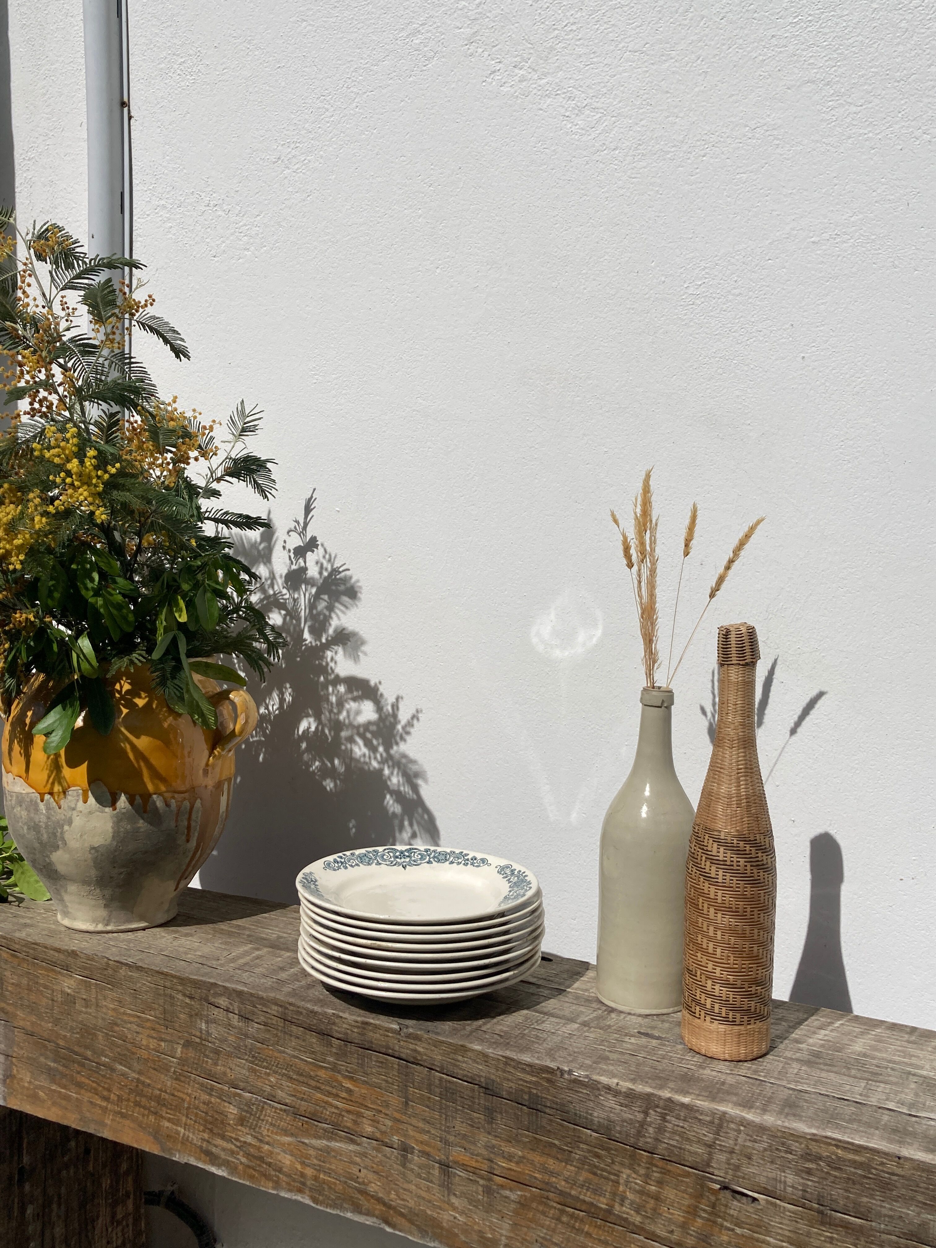 Set of 8 flat plates iron earth model Longchamp Alésia