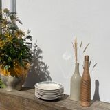 Set of 8 flat plates iron earth model Longchamp Alésia