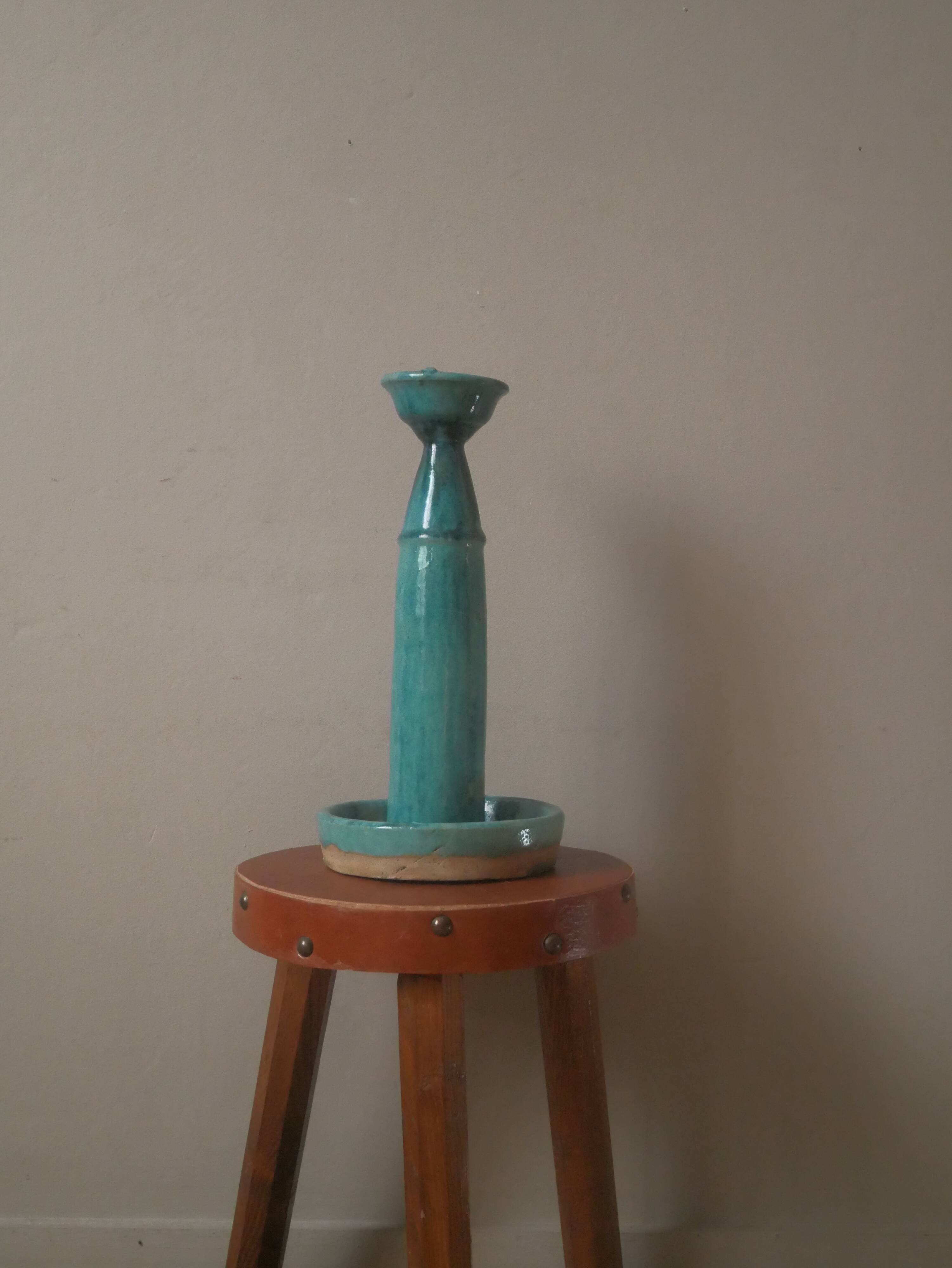 Ceramic candle holder handcrafted candlestick candelabra country decoration