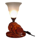 Lampe sculptural art déco en loupe d’acajou