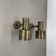 2 of 4 minimalist solid Brass "tube" SPOT Ceiling wall Lights, Italy 1970s