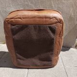 Vintage leather pouf