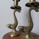 Pair of brass fish candlesticks, country decor