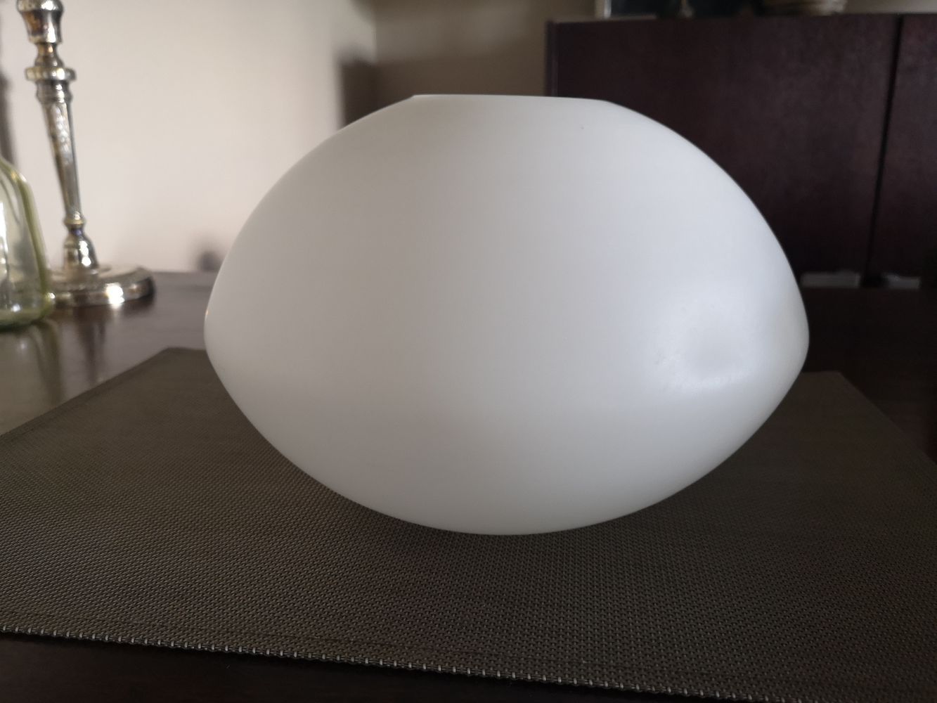 Large translucent white glass globe - Ufo shape - Space Age - 1950s/1960s