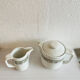 Vintage porcelain coffee pot / teapot and milk jug Apilco