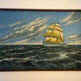 Marine board boat at sea