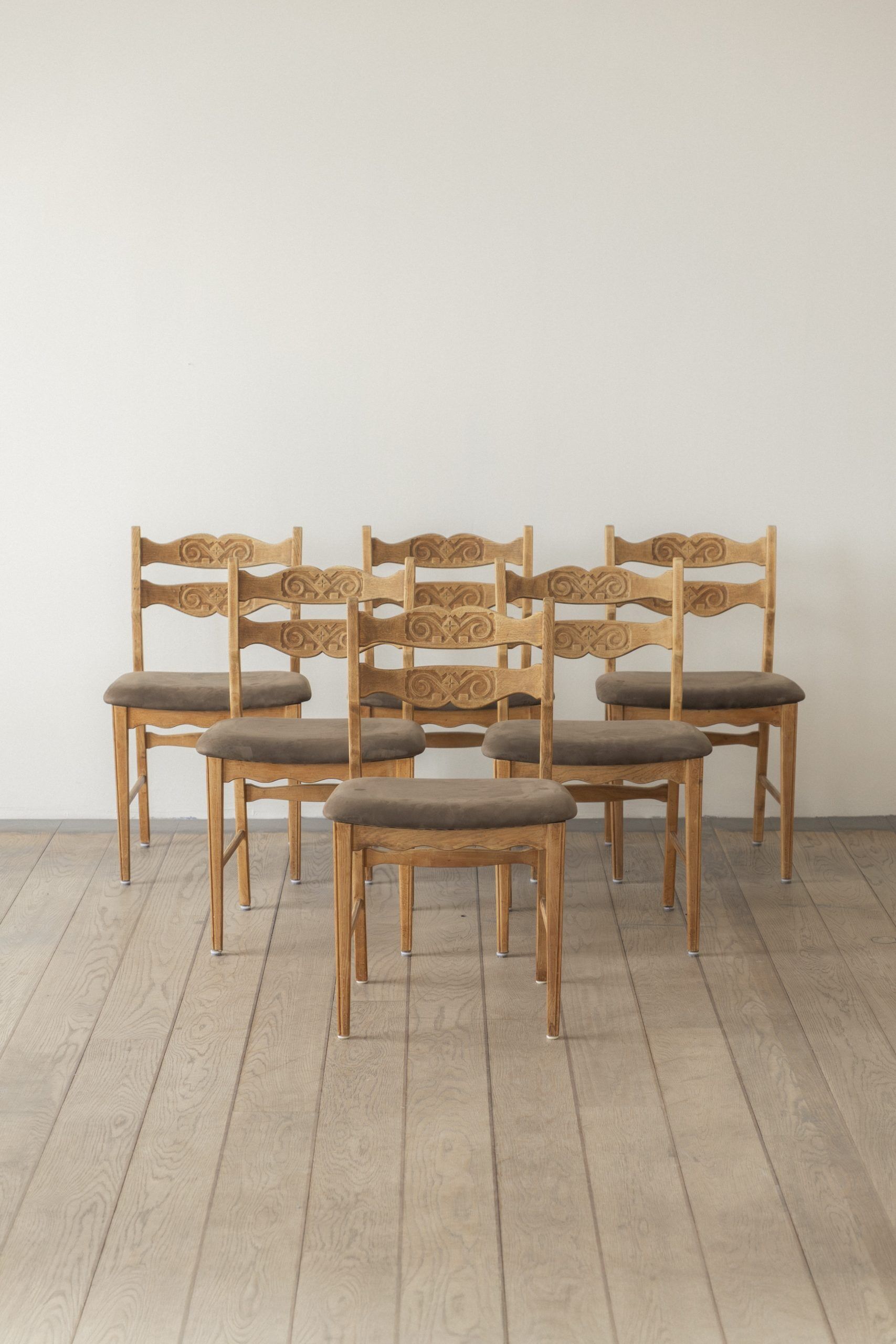 Henning Kjærnulf, solid oak, dining chair (set of six)