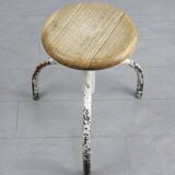 Vintage Industrial White Swivel Chair