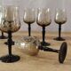 11 verres apéritifs torsadé fumé à pieds noir Arcoroc