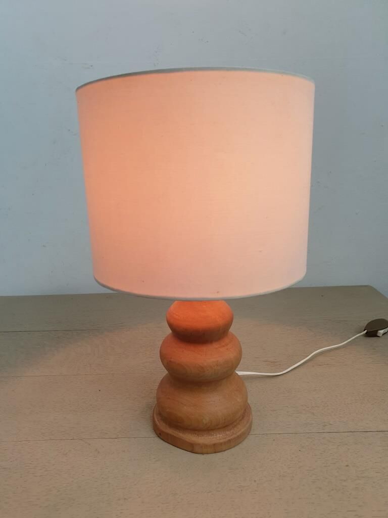Lampe vintage en bois naturel
