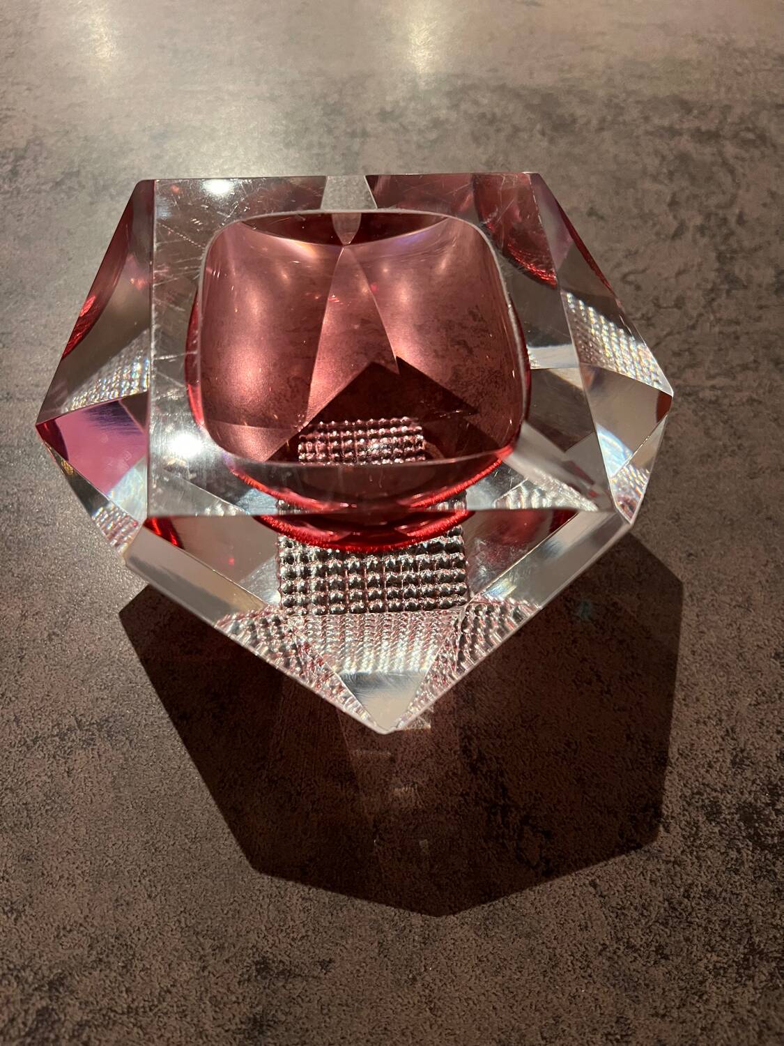 Sommerso Flavio Poli ashtray for Seguso, Murano 60s