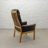 G-Möbel Chocolate Brown Leather Scandinavian Lounge Chair, Sweden, 1960s.