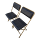 Pair of vintage 1950s Lafuma black folding chairs