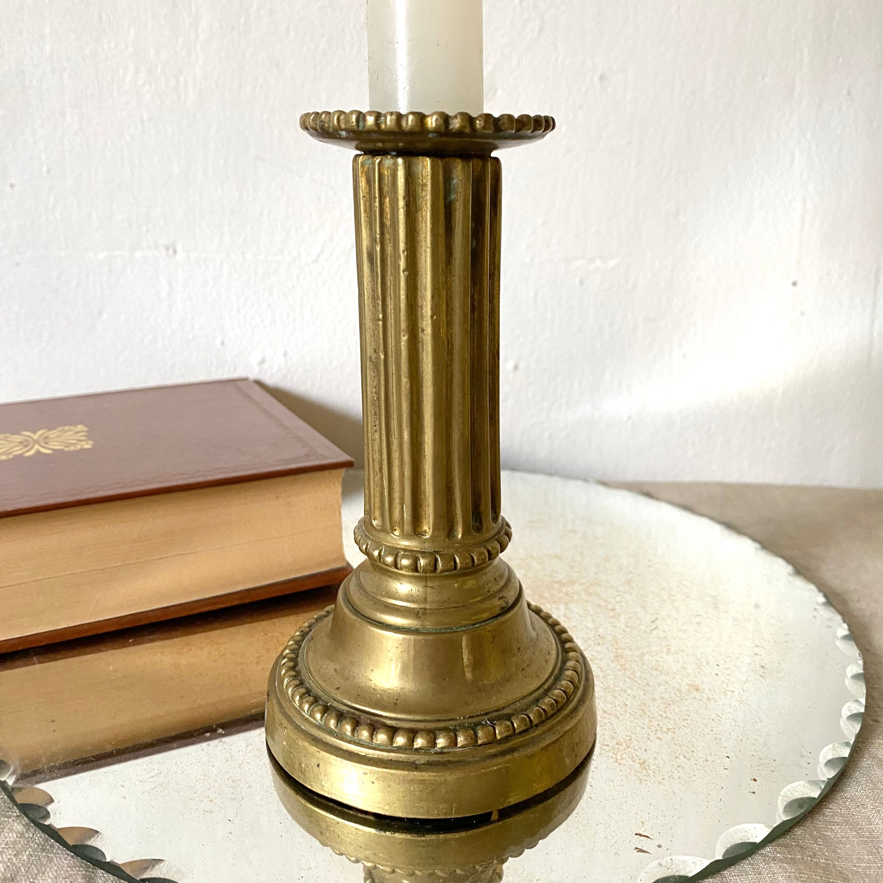 Column brass candle holder