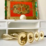 4 brass champagne flutes