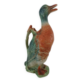 Water jug in slipware from the 1960s. Decorated with a coloured duck. Unmarked.