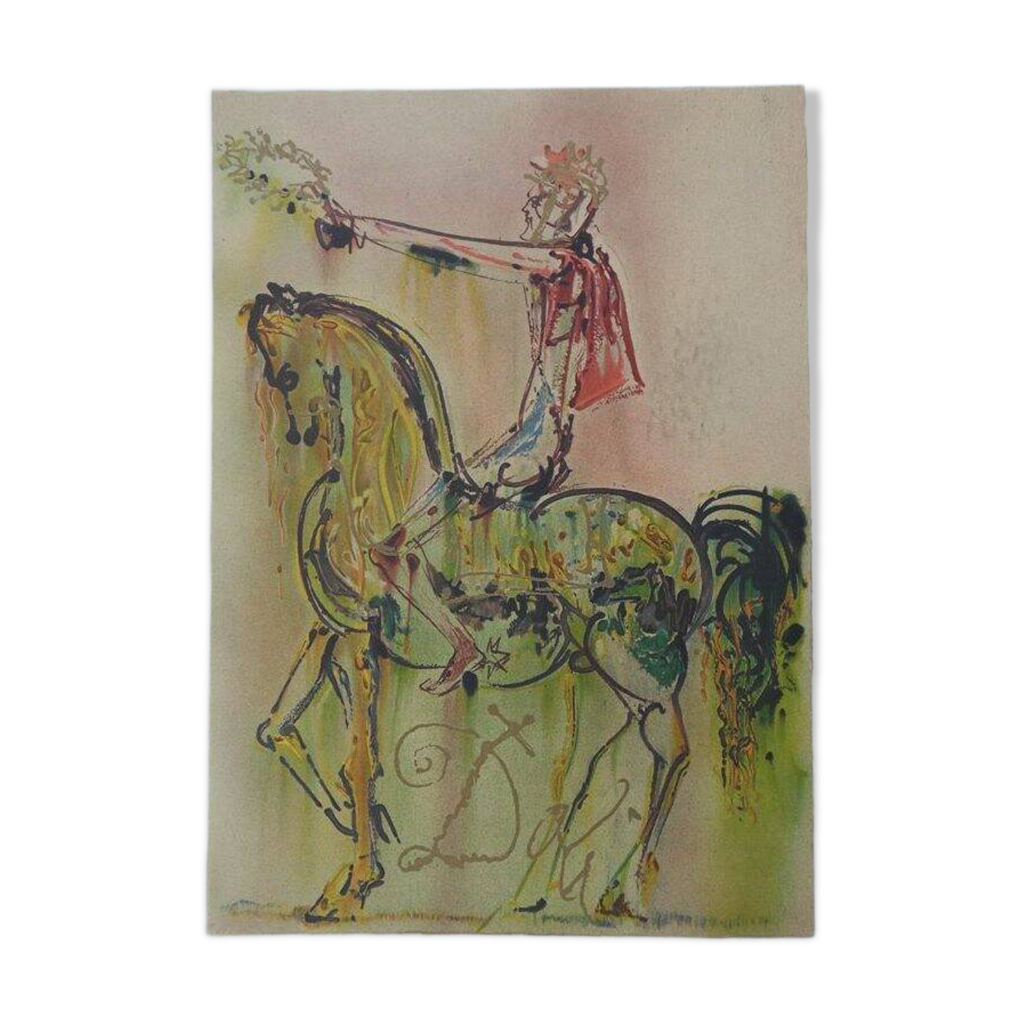 Salvador Dali: Horses, the Roman Knight - signed lithograph