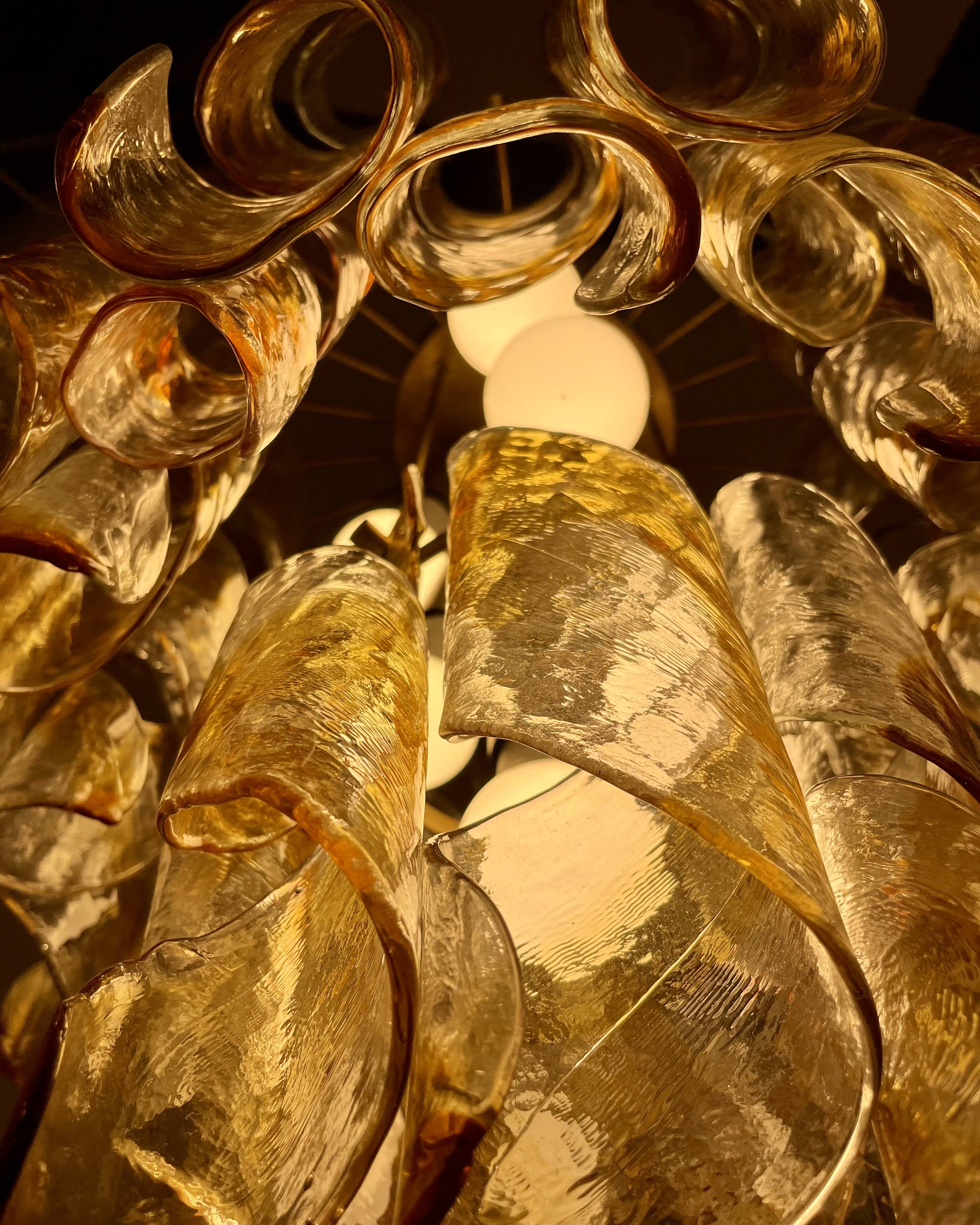 Torciglioni, Hanging Light by Mazzega, 1970s