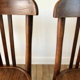 Set of 5 baumann bistro chairs in bent wood stamped xxth