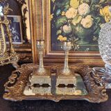 Pair of bronze candlesticks
