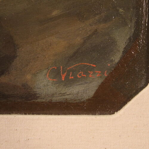 Peinture à l’huile sur panneau signée C. Viazzi