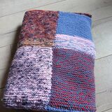 Plaid patchwork hand-knitted
