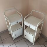 Pair of hospital bedside tables