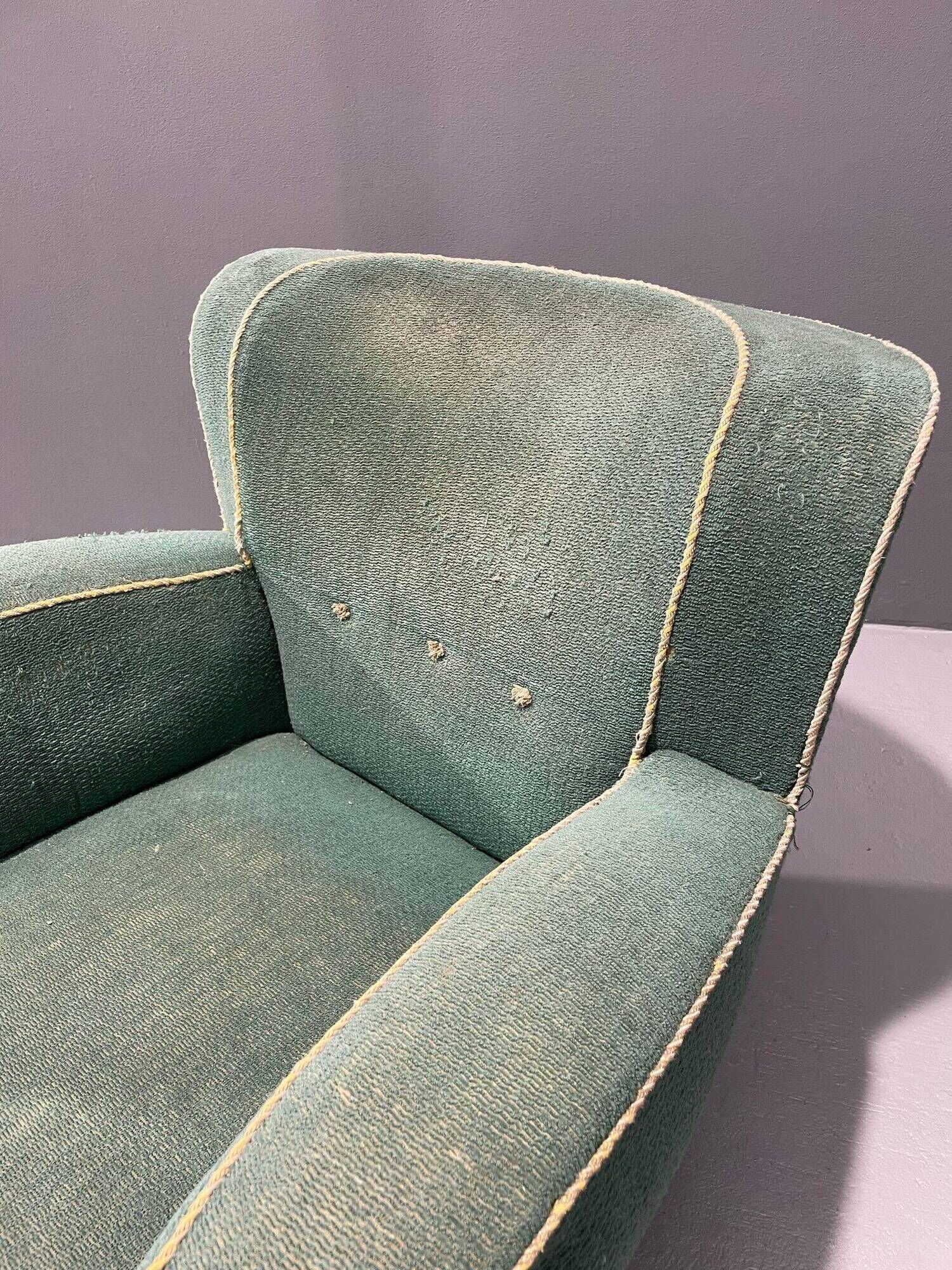 Fauteuil Art déco danois en mohair vert, années 1930-1940